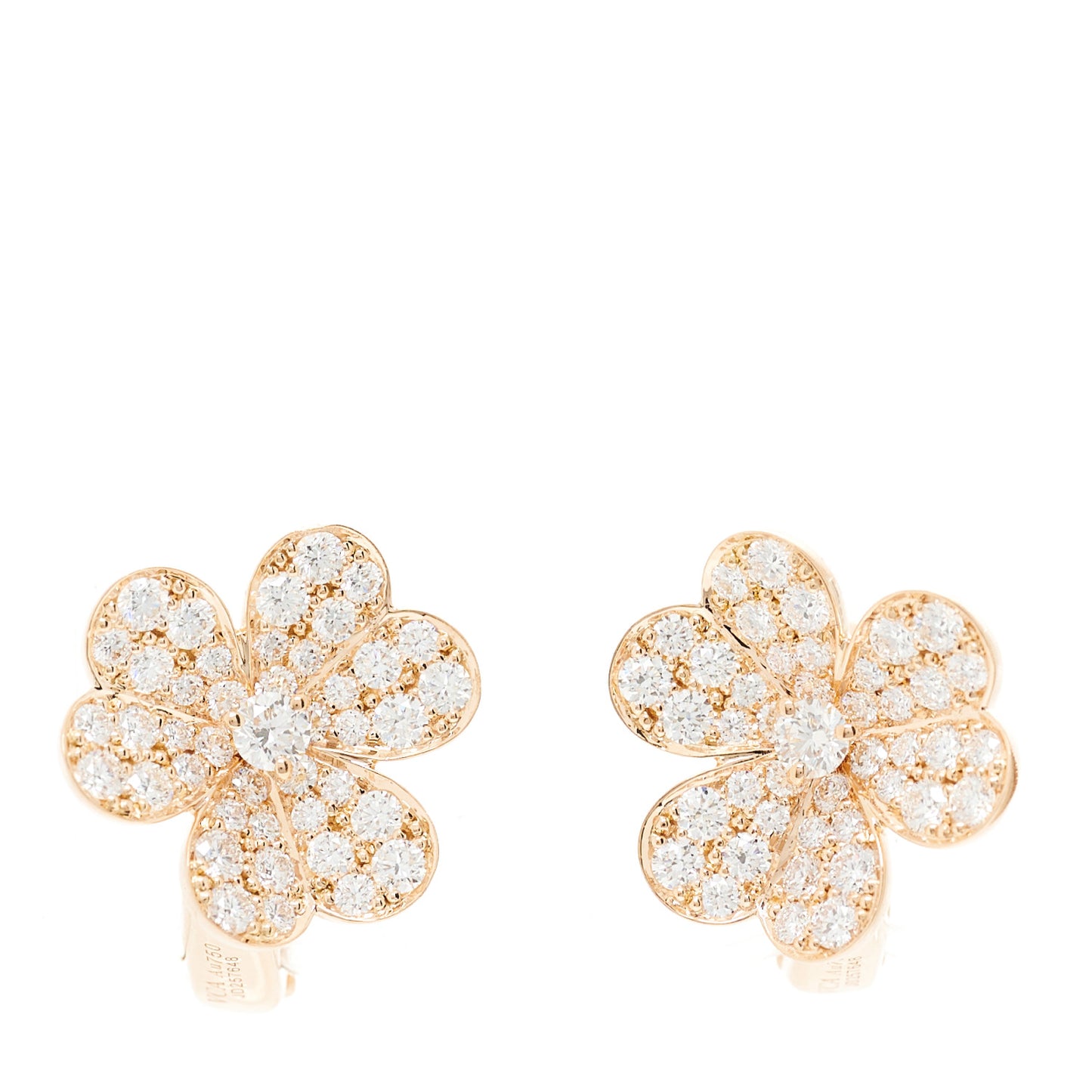 18K Rose Gold Diamond Small Frivole Pave Earrings
