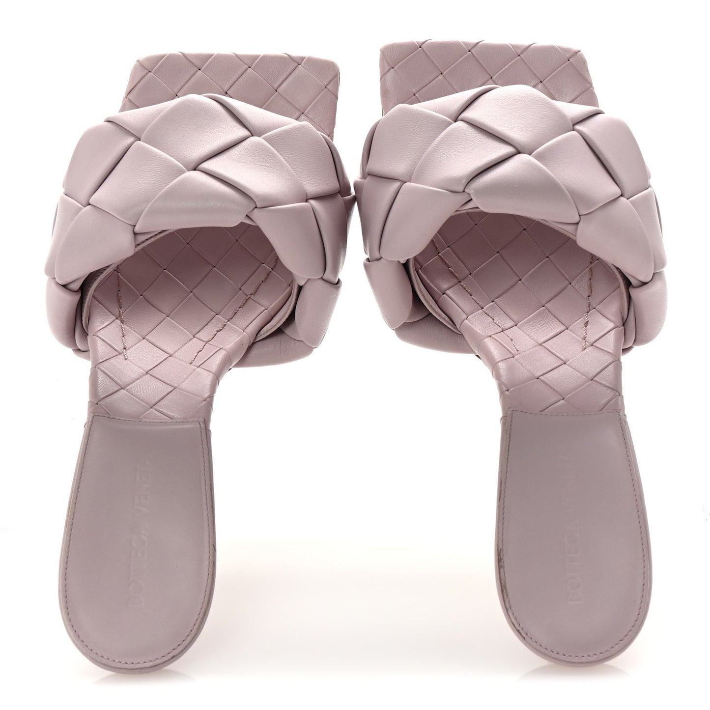 Nappa Maxi Intrecciato Lido 90mm Mule Sandals 40 Magnolia