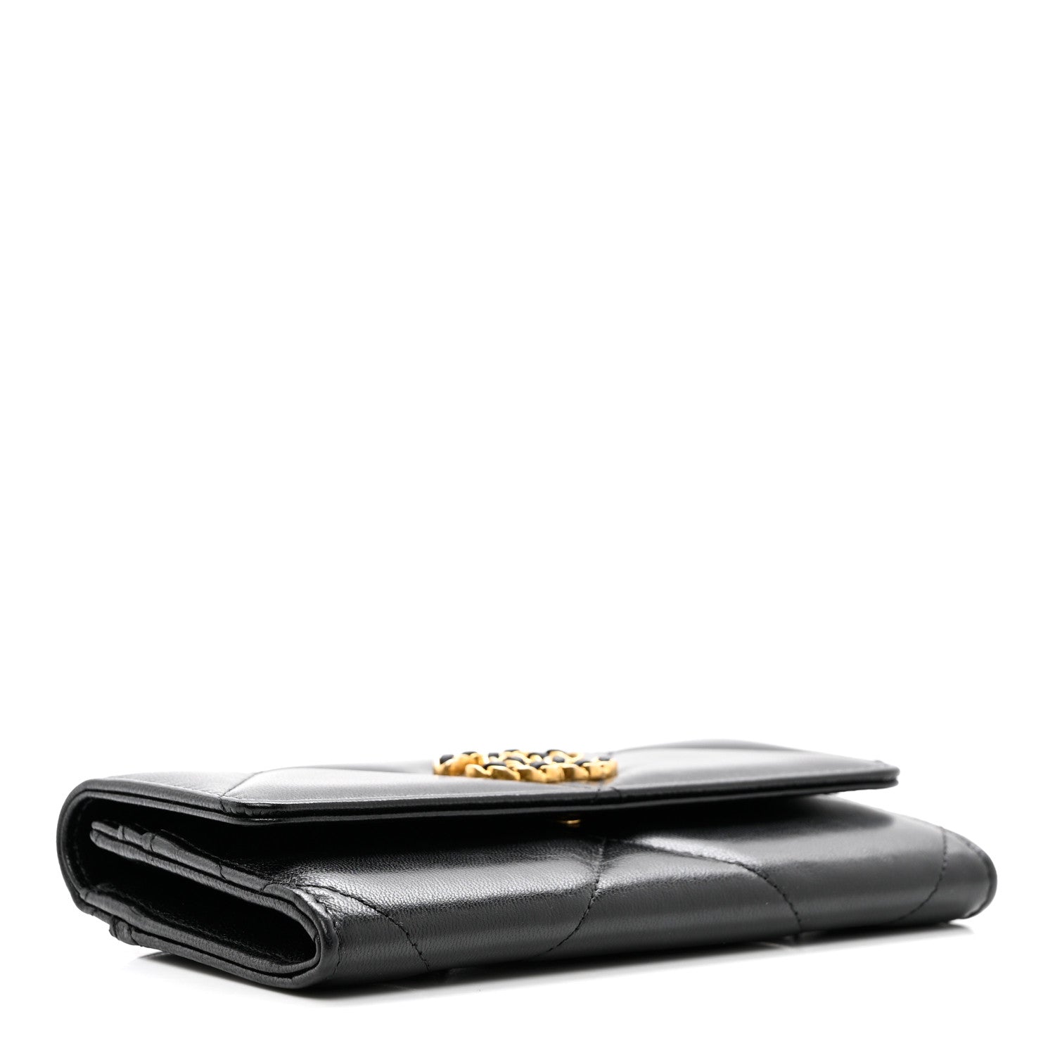 Chanel Lambskin Quilted Chanel 19 Flap Wallet Black 4 of 8