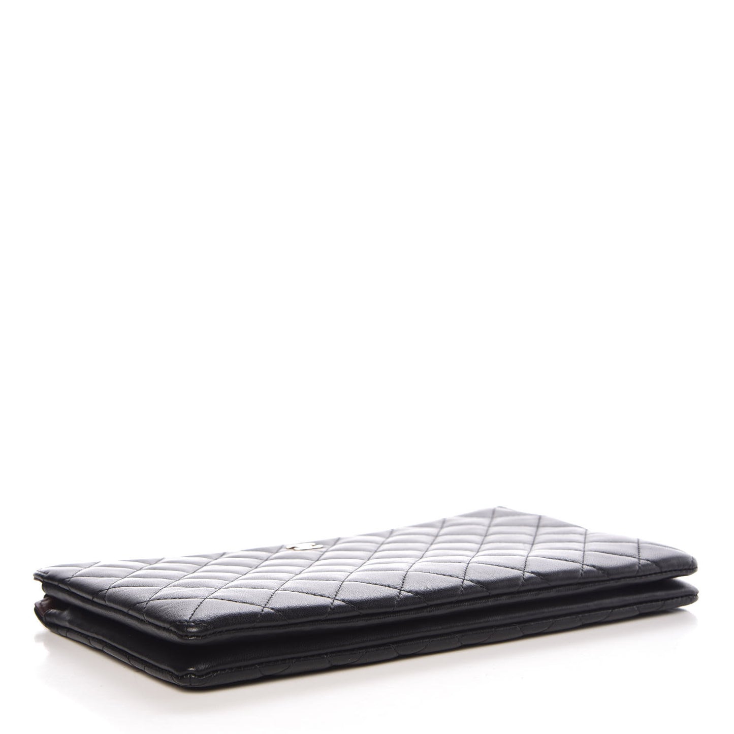 Lambskin Quilted Small Zipped Pouch Black