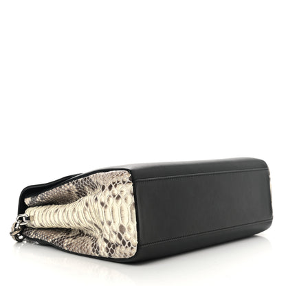 Christian Dior Calfskin Snakeskin Small Diorling Black 3 of 10