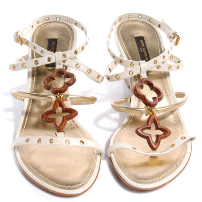 Louis Vuitton Andalucia Wedge Sandals 39 Creme 2 of 6