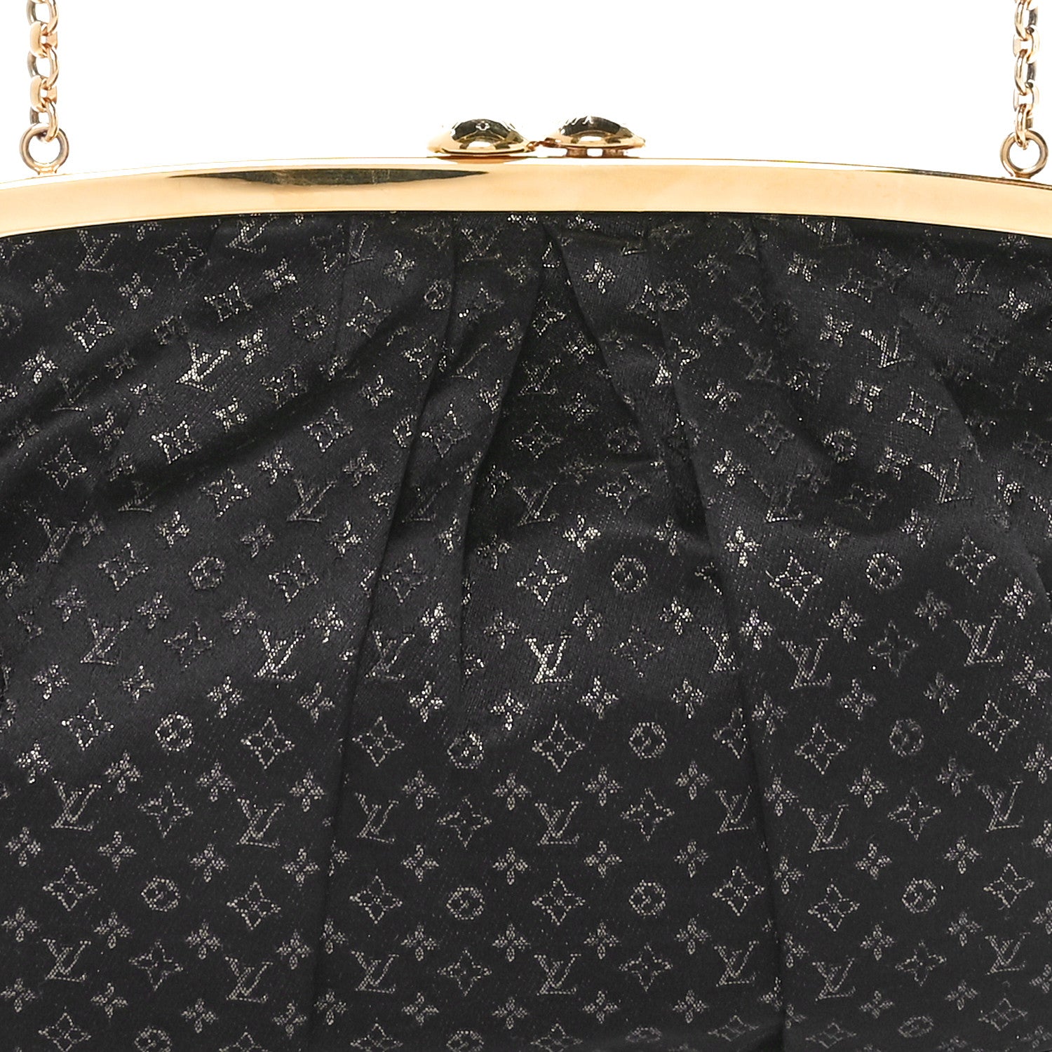 Louis Vuitton Satin Monogram Aumoniere Clutch Black 6 of 8