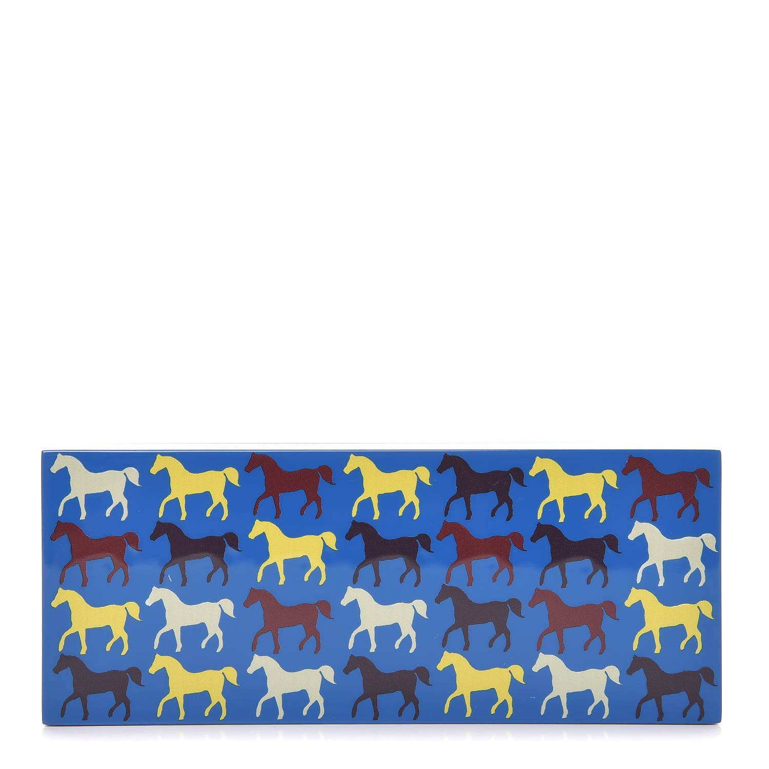 Hermes Lacquer Cavalcolor Small Square Box Bleu Indigo 1 of 7