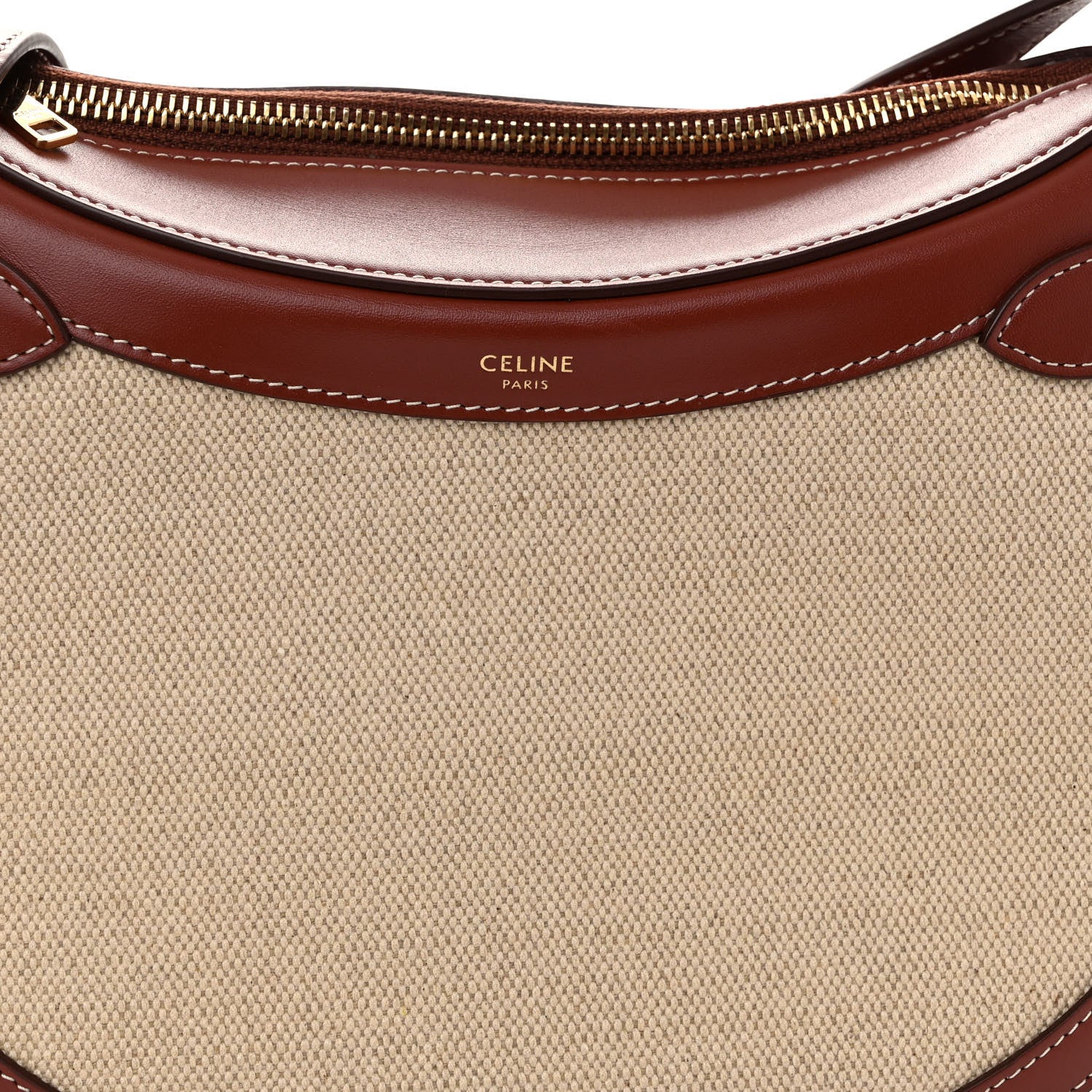 Celine Textile Calfskin Besace Natural Teck 8 of 10