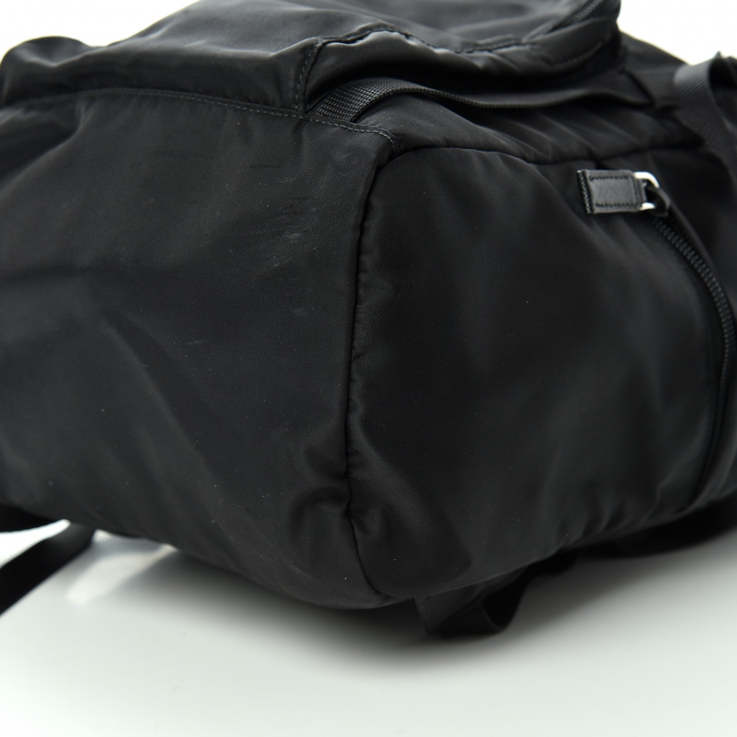 Prada Nylon Vela Saffiano Medium Cinch Backpack Black 7 of 9