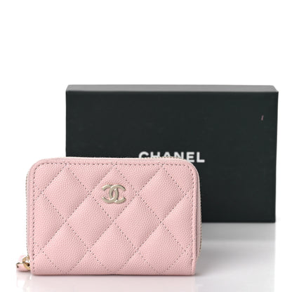 Chanel Caviar Quilted Zip Coin Purse Light Pink 10 of 10