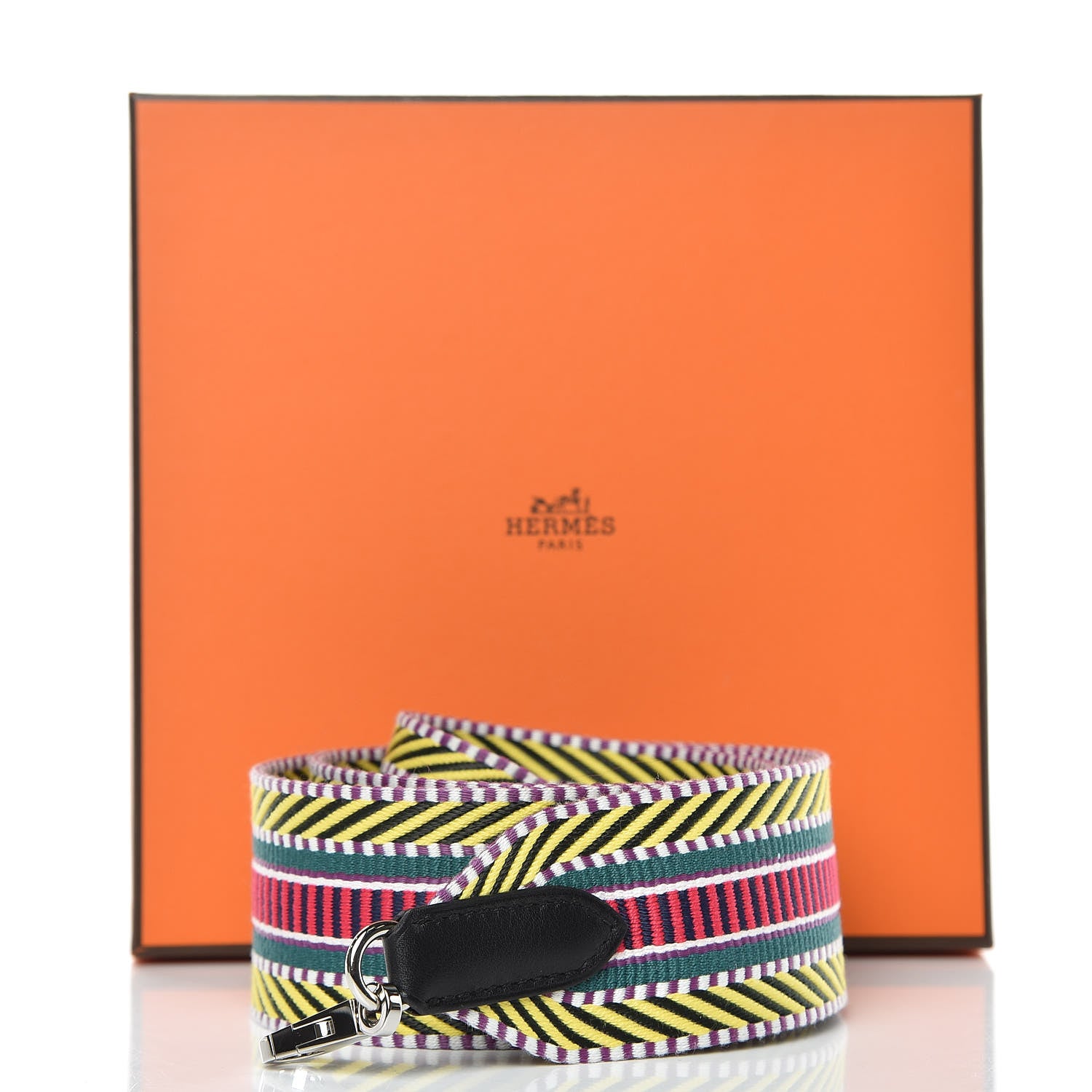 Hermes Toile Swift 50mm Sangle Cavale Shoulder Strap Multicolor Black 4 of 4