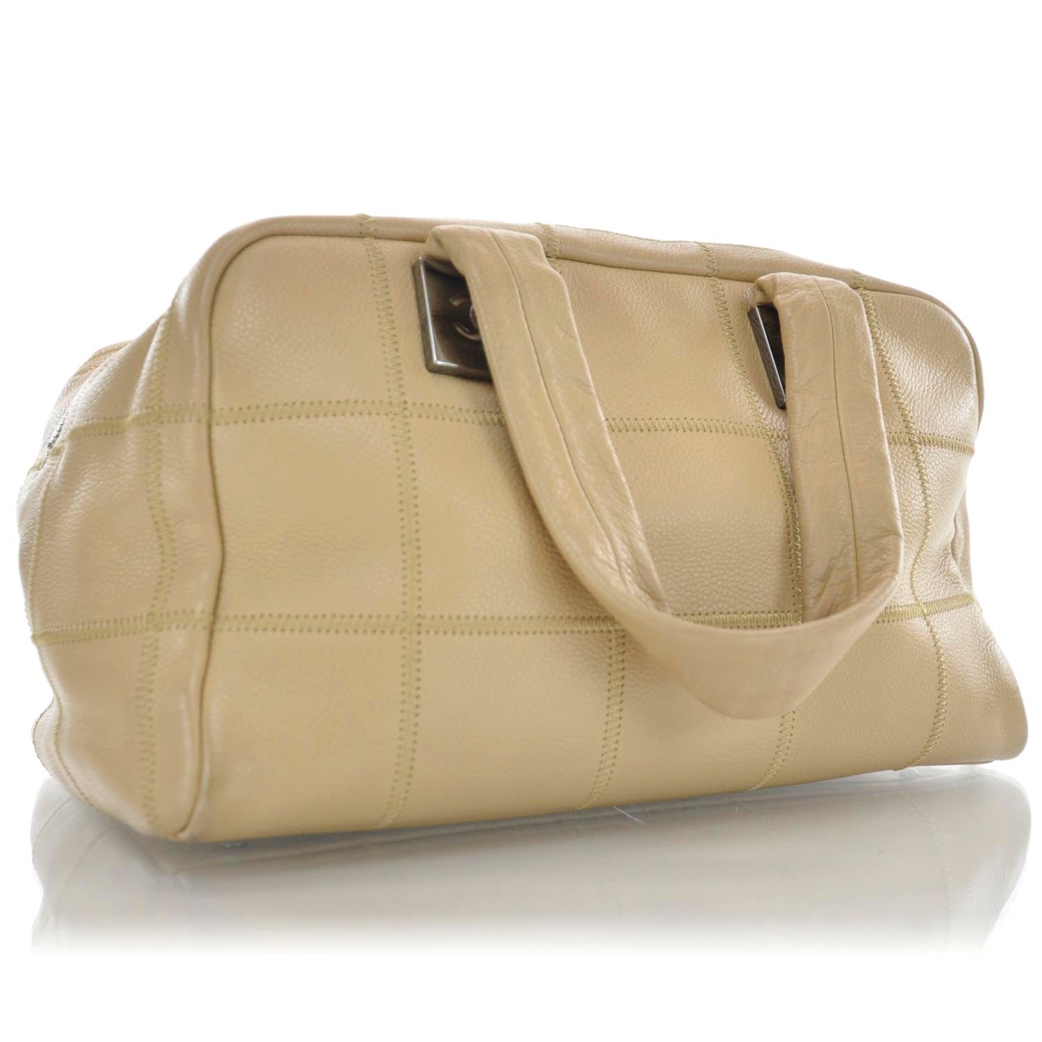 Chanel Leather Square Stitched Bag Beige 3 of 9