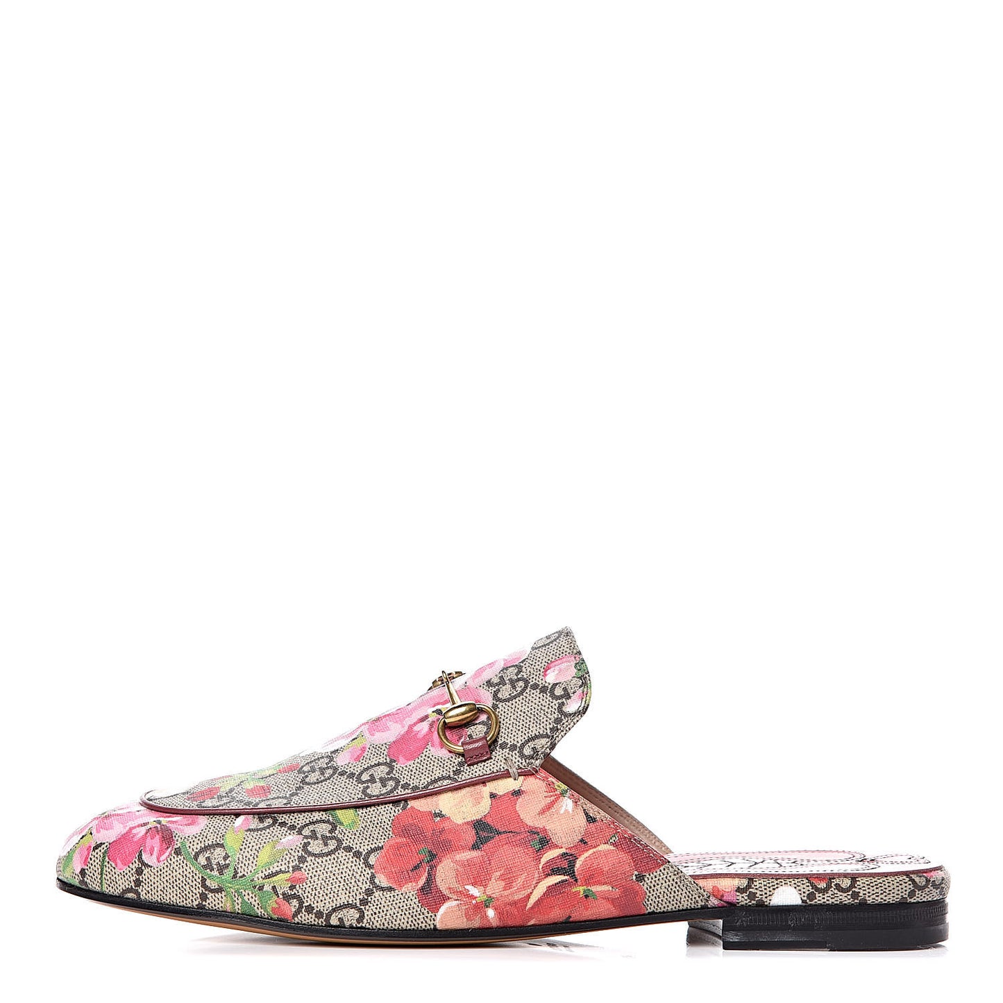 GG Supreme Monogram Blooms Womens Princetown Slippers 40 Beige Multicolor Dry Rose