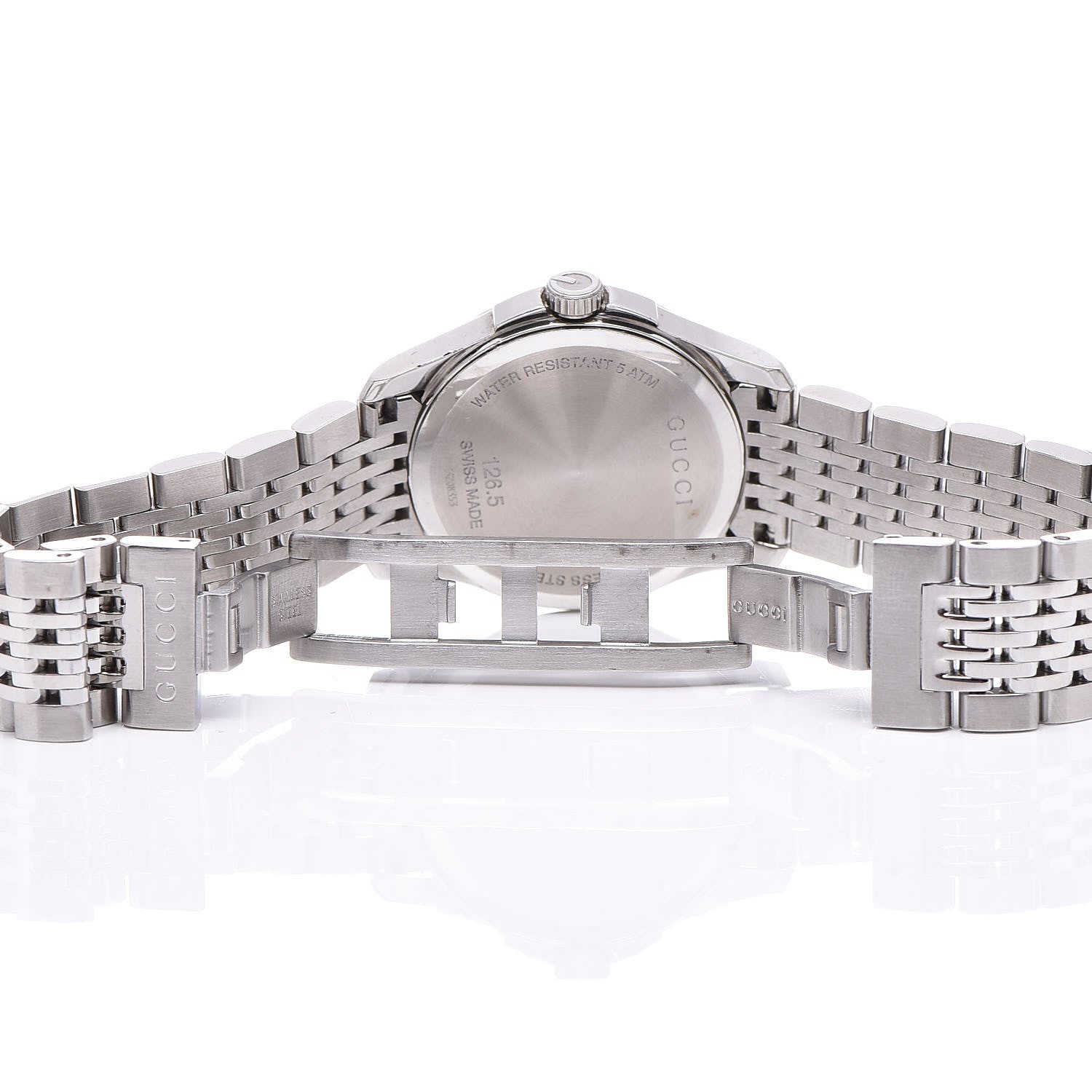 Gucci Stainless Steel Diamond Mother of Pearl 27mm G-Timeless Quartz Watch 6 of 6