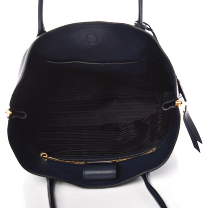 Prada Vitello Daino Side Zip Tote Baltico 5 of 13