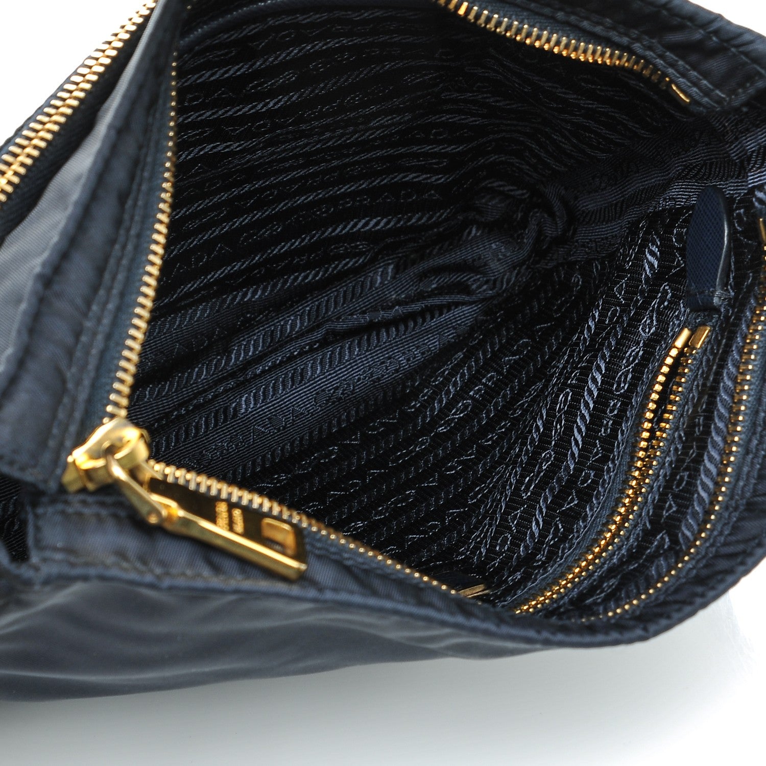 Prada Tessuto Nylon Saffiano Crossbody Bag Blue 5 of 9