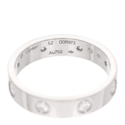 Cartier 18K White Gold 8 Diamond 4mm Wedding Band LOVE Ring 52 6 4 of 4