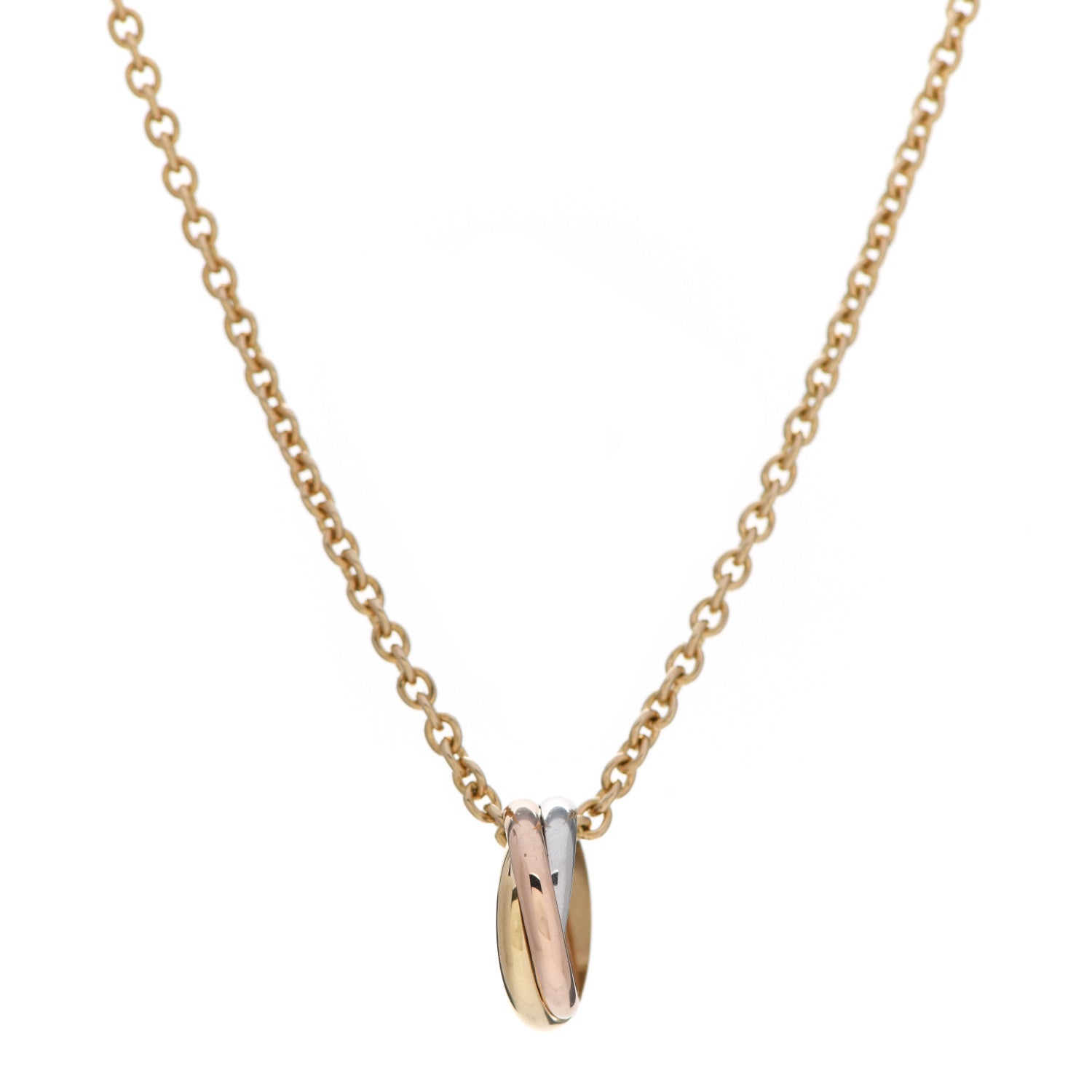 Cartier 18K Pink Yellow White Gold Baby Trinity Pendant Necklace 1 of 6