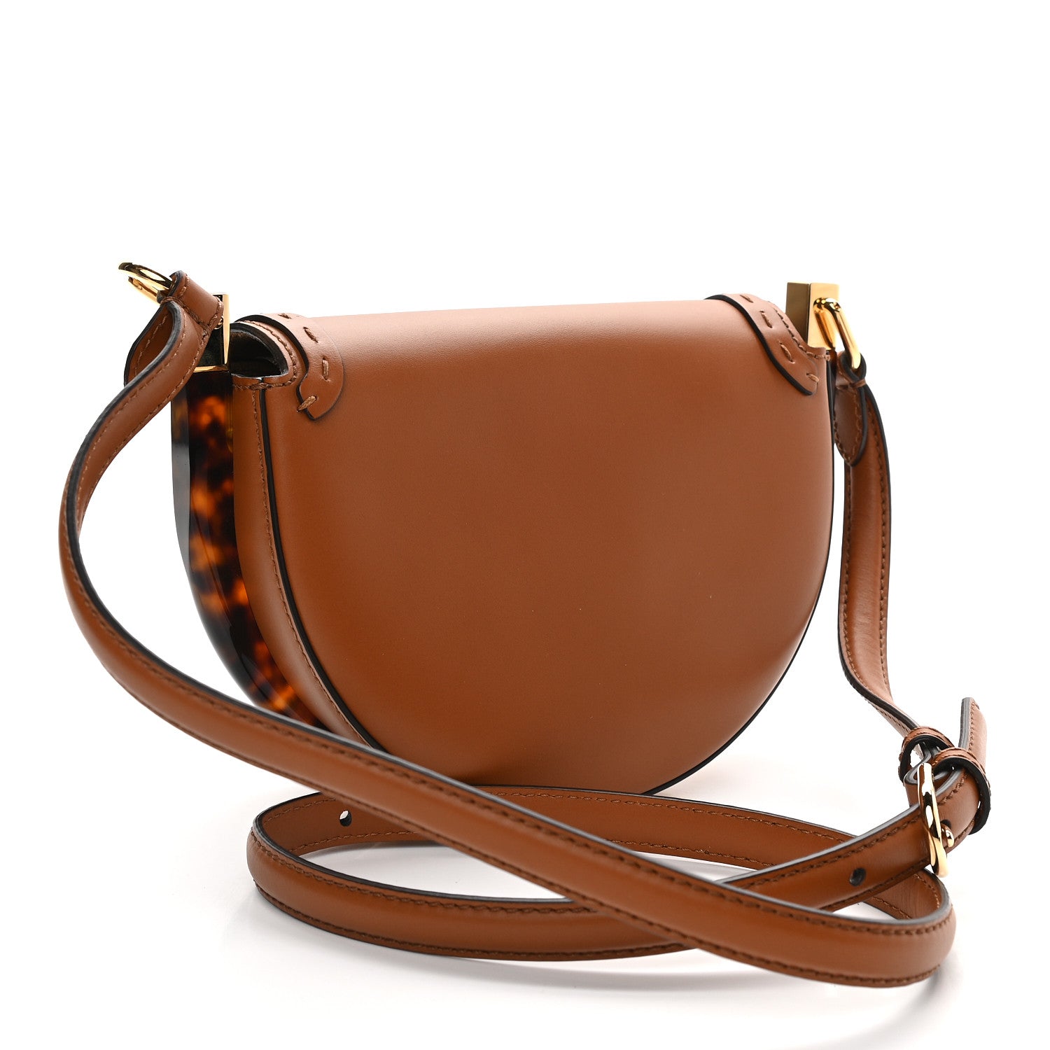 Fendi Vitello King Plexiglass Moonlight Shoulder Bag Cuoio 3 of 9