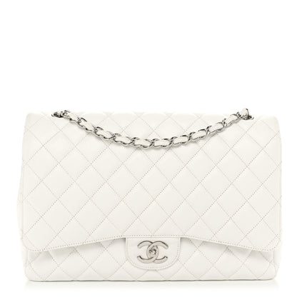 Chanel Caviar Quilted Maxi Double Flap White 1 of 12