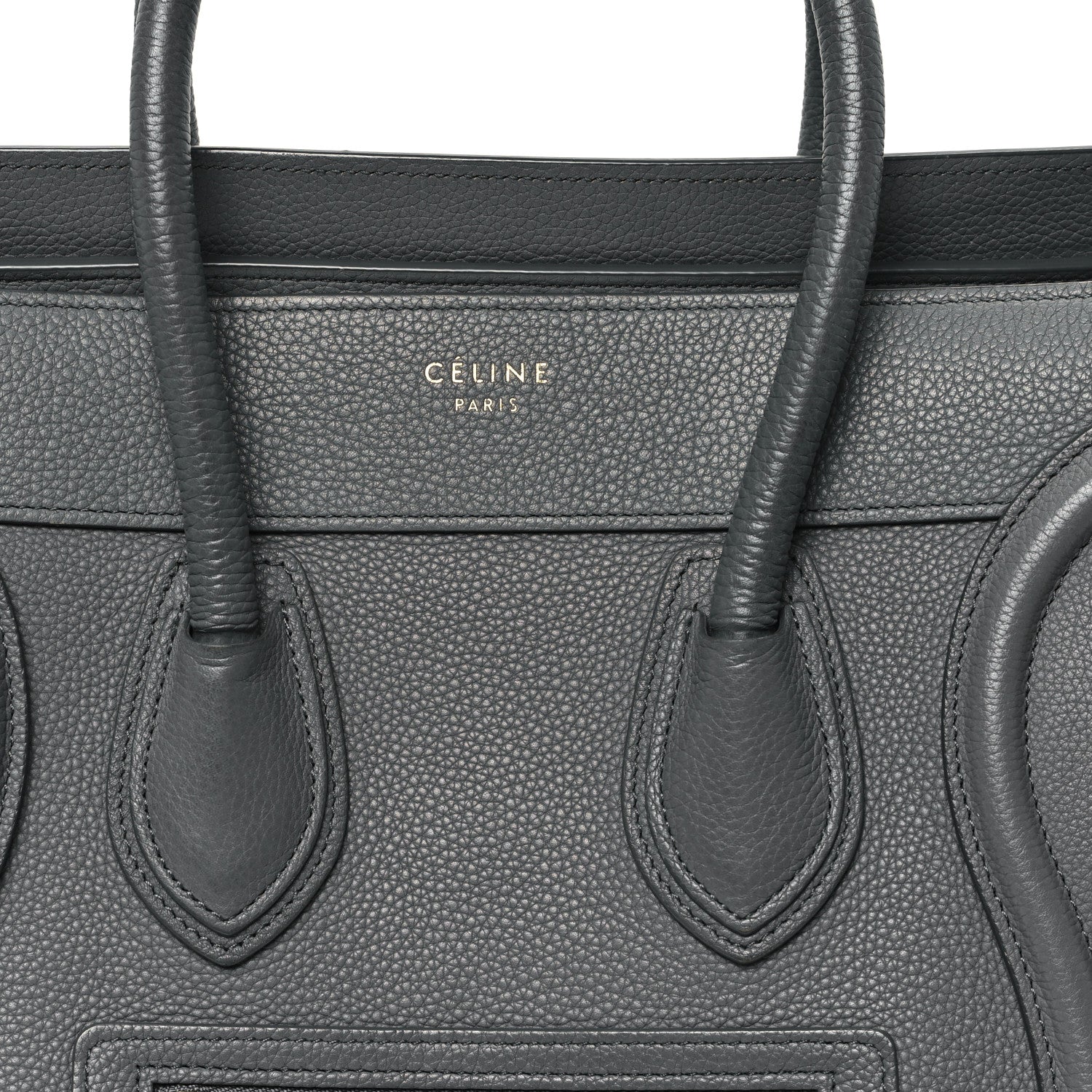 Celine Drummed Calfskin Micro Luggage Kohl 8 of 12