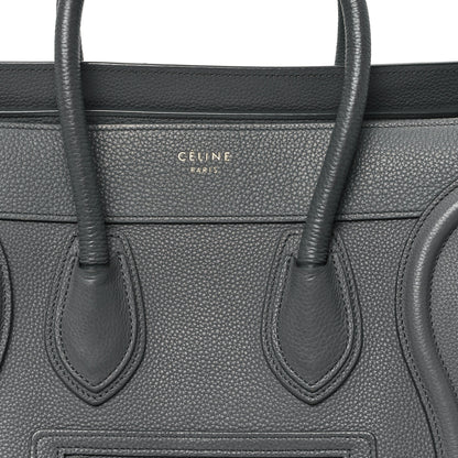 Celine Drummed Calfskin Micro Luggage Kohl 8 of 12