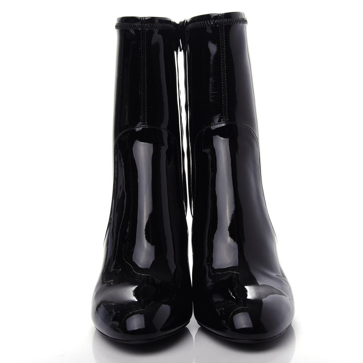 Patent Silhouette Ankle Boots 37 Black