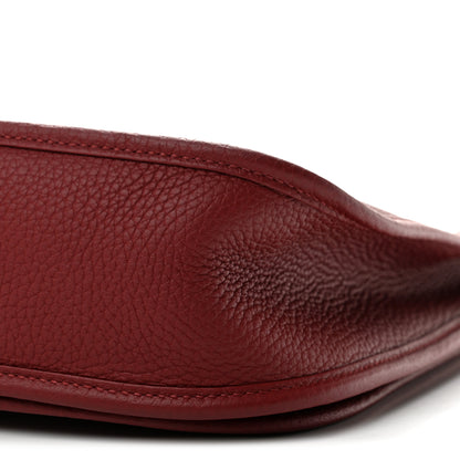 Hermes Taurillon Clemence Evelyne III PM Rouge H 10 of 12