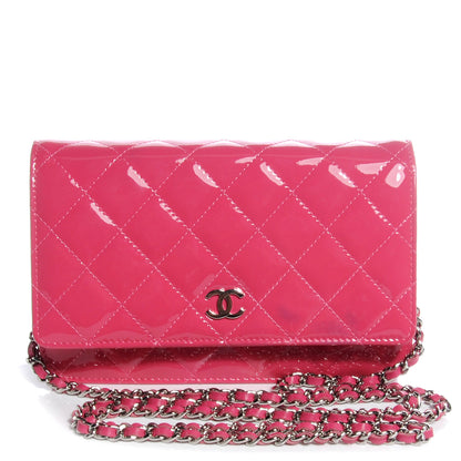 Chanel Patent Wallet on Chain Pink 1 of 8