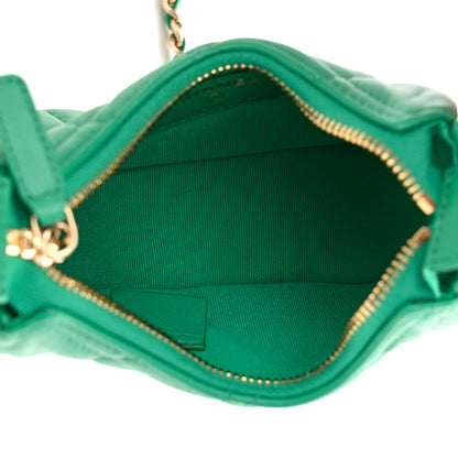 Chanel Lambskin Quilted Mini Chain Around Hobo Green 5 of 11