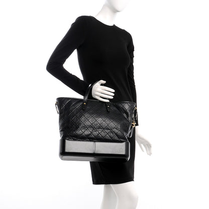 Chanel Calfskin Quilted Large Gabrielle Shopping Tote Black 3 of 8