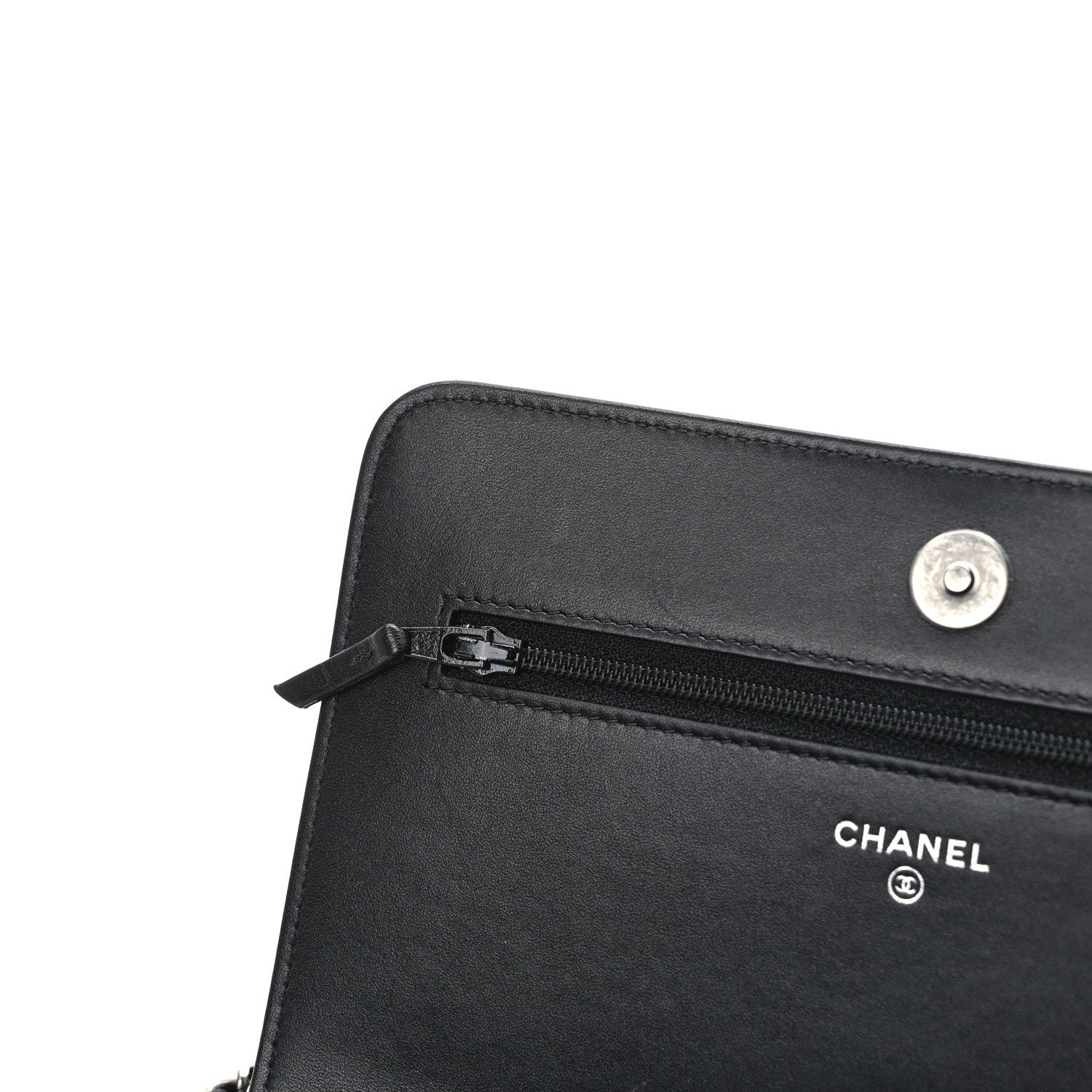Chanel Calfskin Chain 20s Signe Wallet on Chain WOC Black 12 of 14