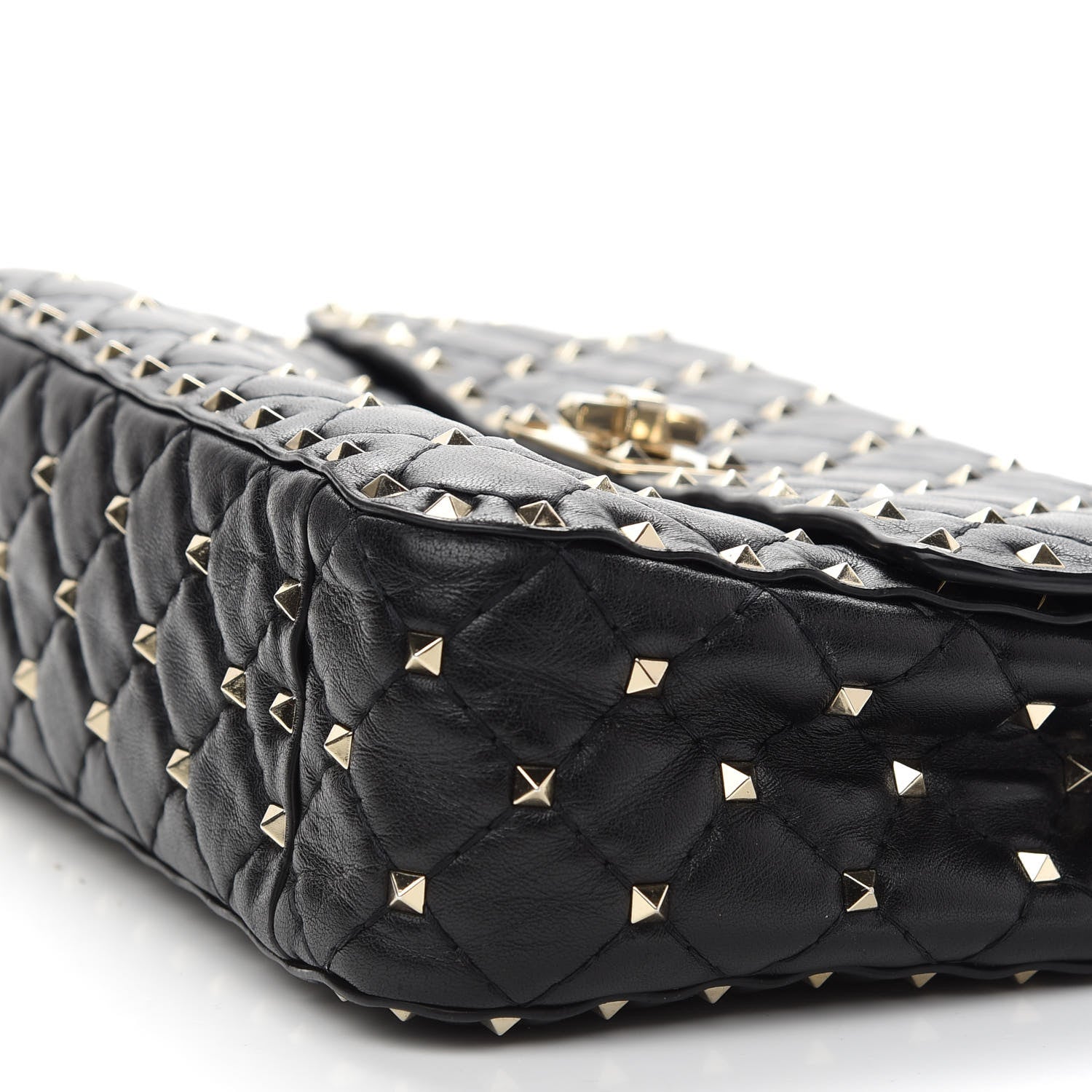 Valentino Garavani Lambskin Medium Rockstud Spike Shoulder Bag Black 8 of 8