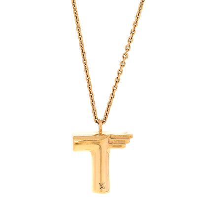Louis Vuitton Metal LV And Me Letter T Necklace Gold 4 of 8
