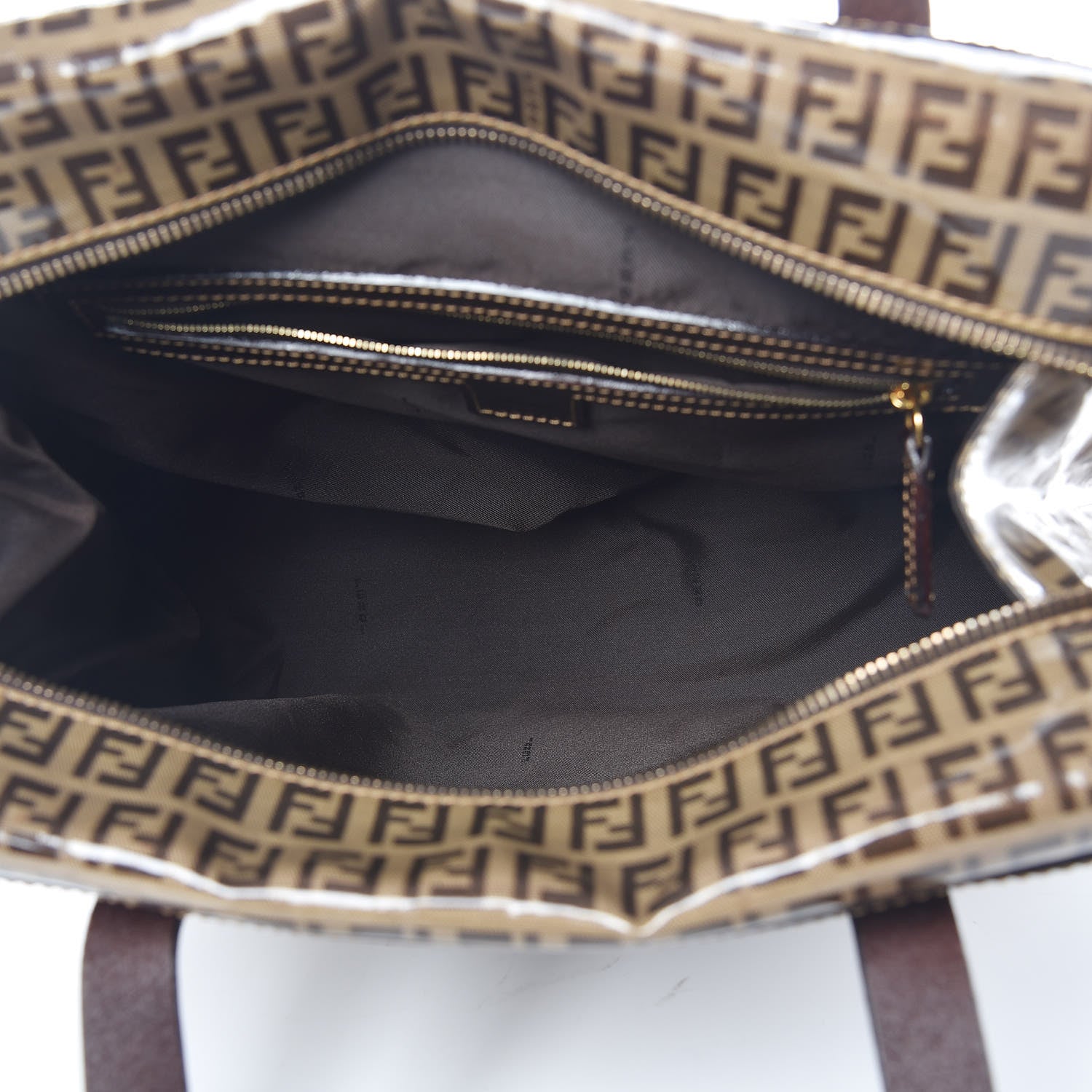 Fendi Vinyl Zucchino Tote Tobacco 5 of 13