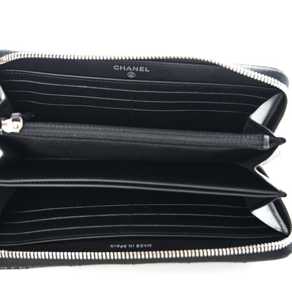Chanel Patent Quilted Large Gusset Zip Around Wallet Black 5 of 9