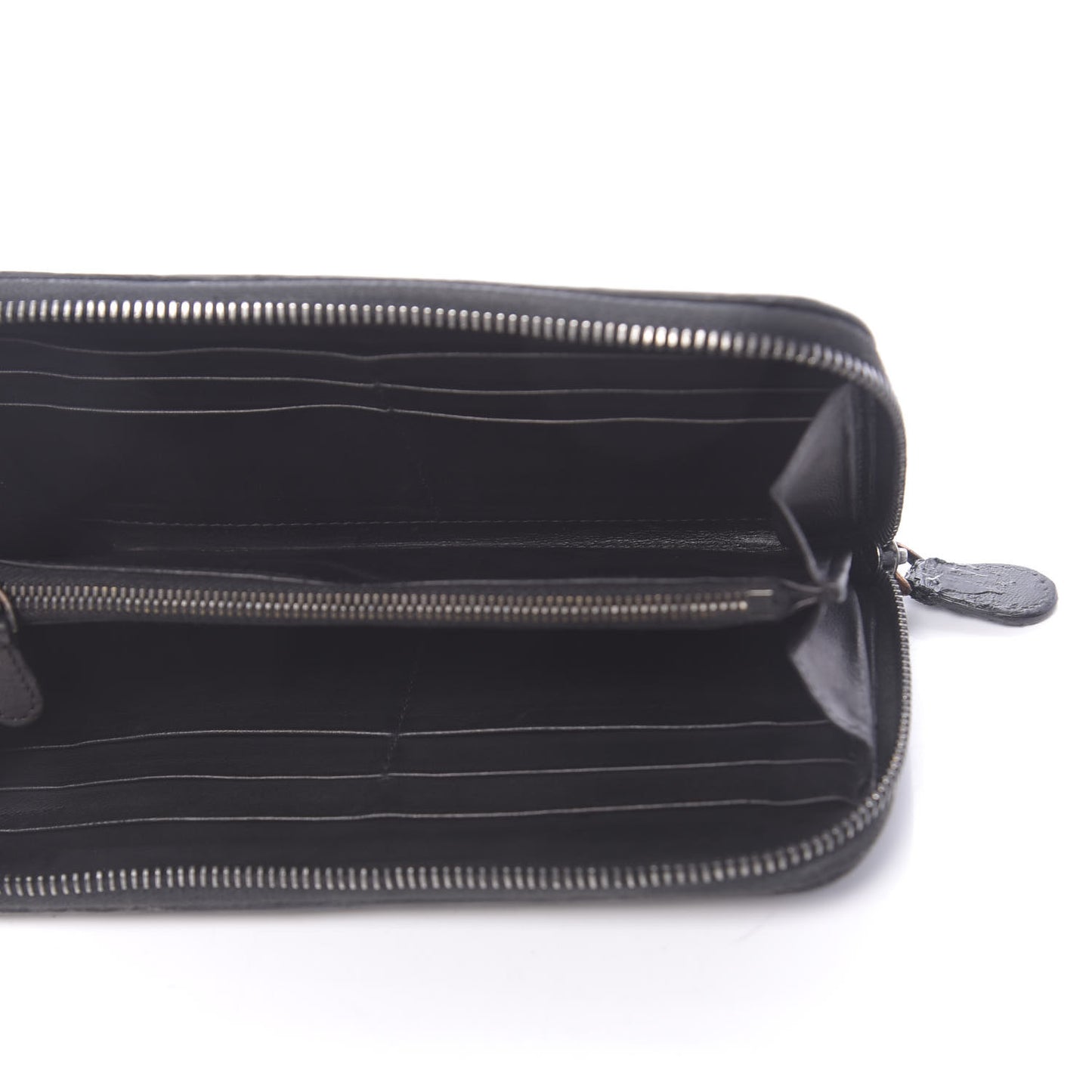 Nappa Intrecciato Zip Around Wallet Black