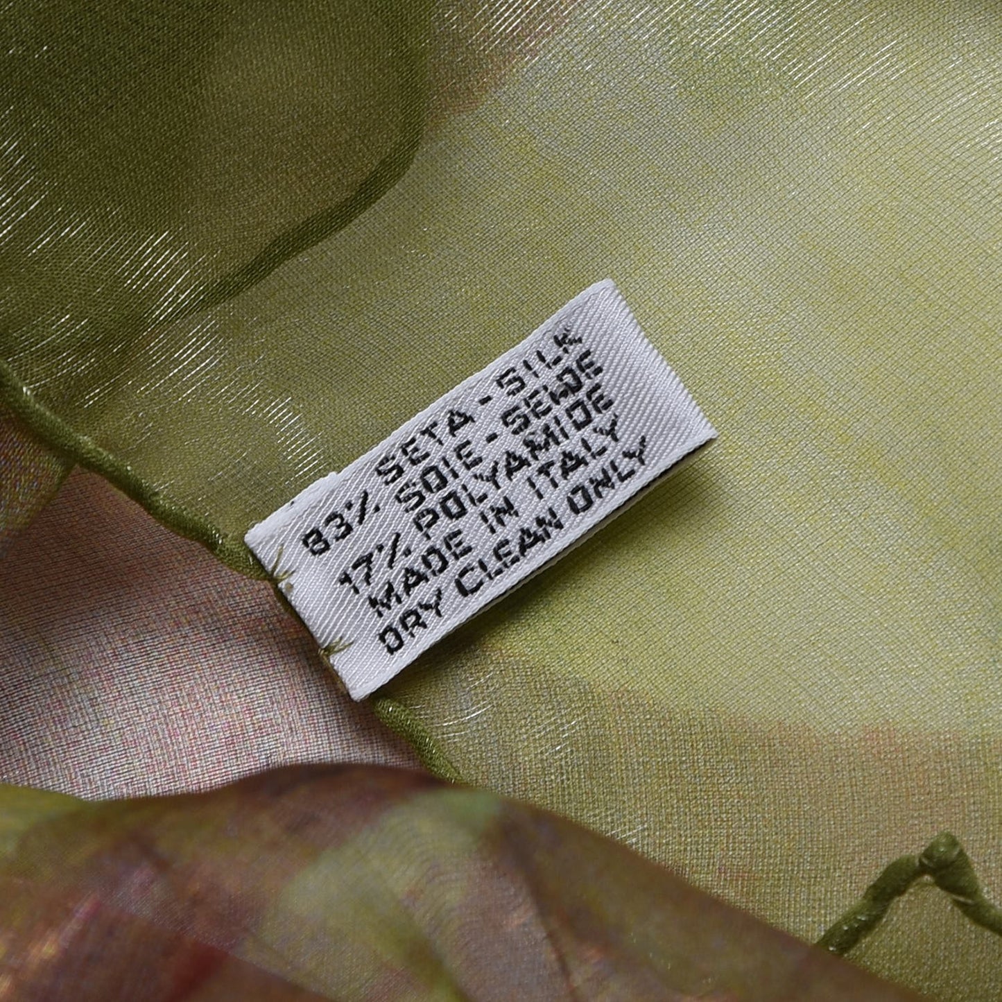 Silk Blend CC Print Scarf Green Pink