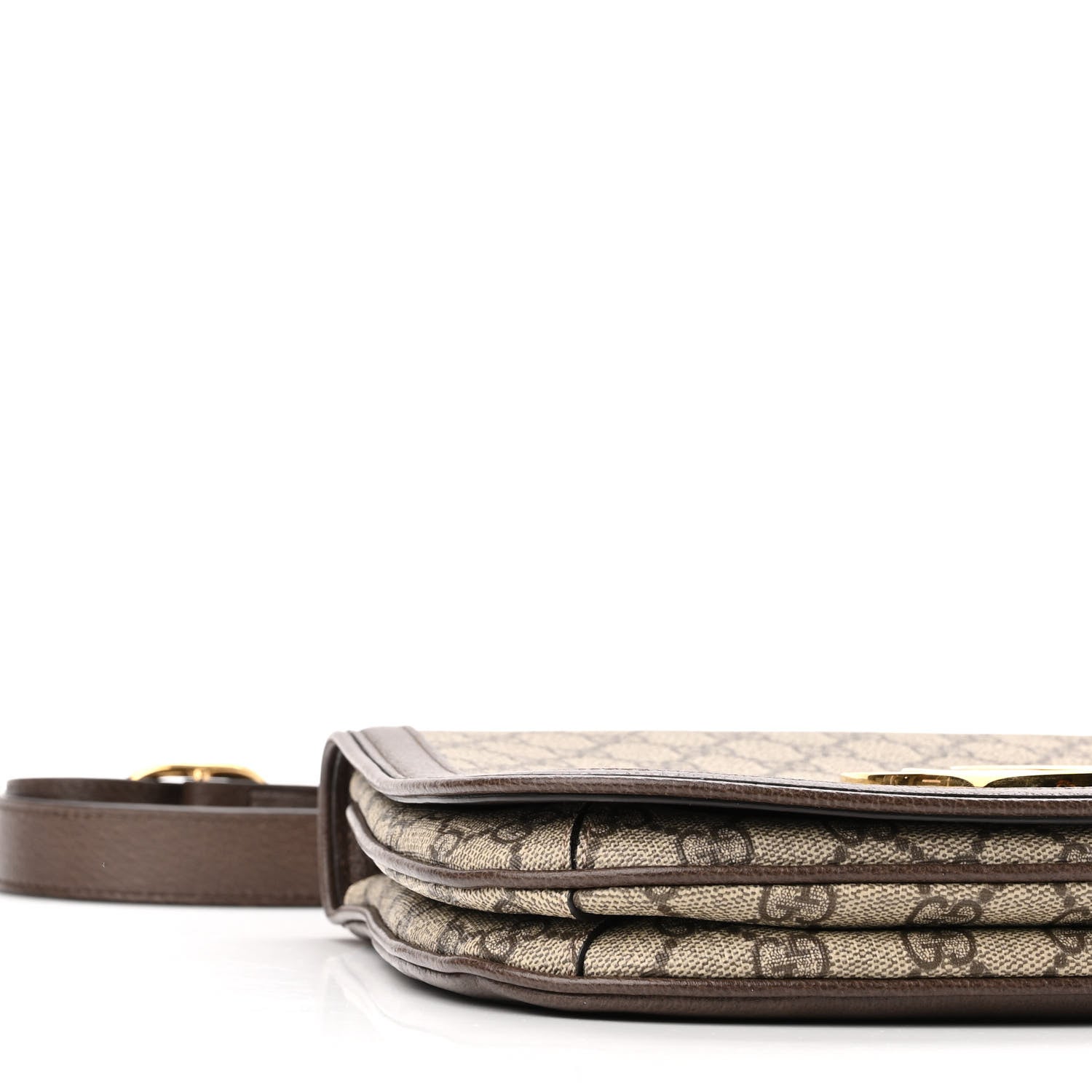 Gucci GG Supreme Monogram Textured Dollar Calfskin Medium Blondie Shoulder Flap Bag Beige Ebony New Acero 8 of 9