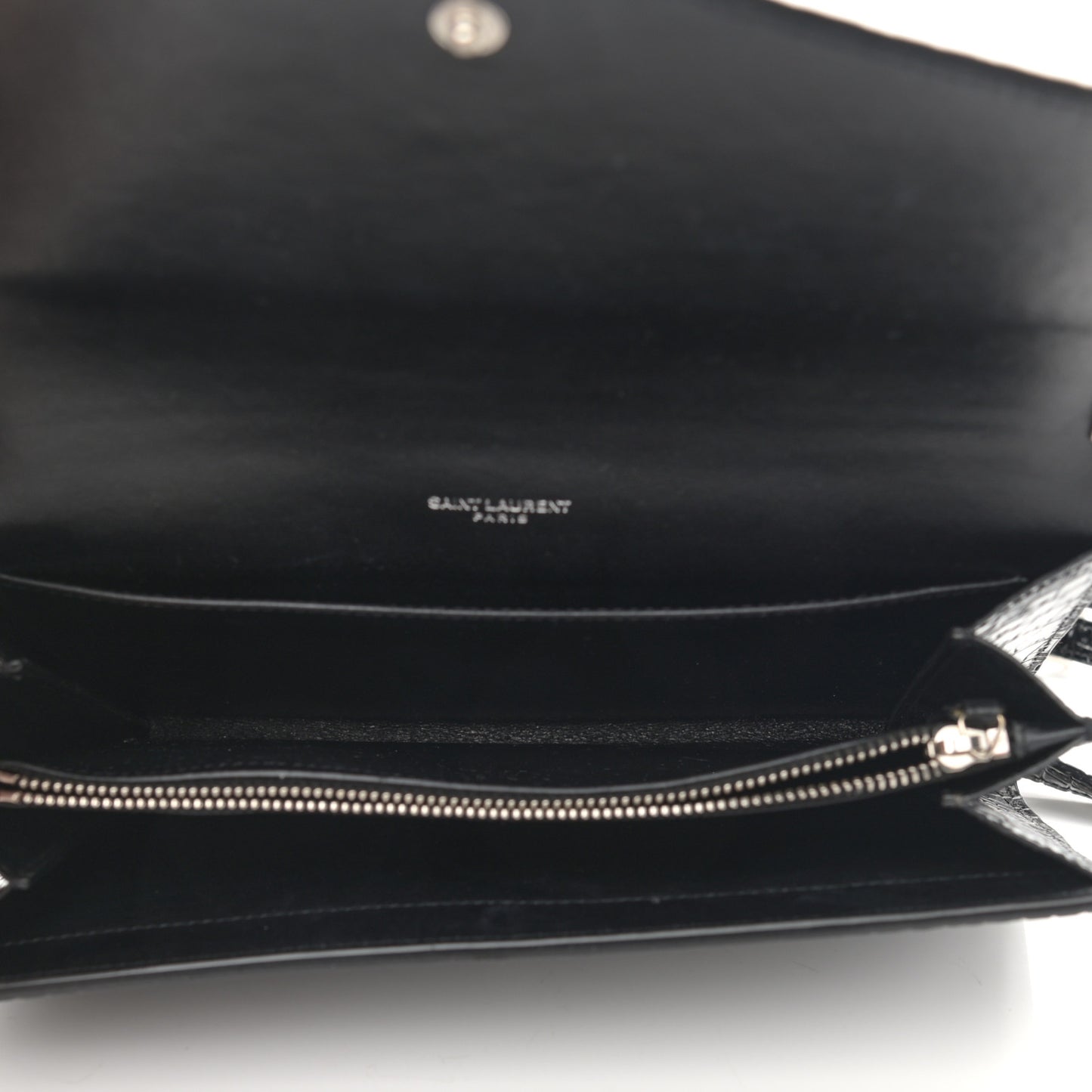 Calfskin Crocodile Embossed Monogram Mini Uptown Crossbody Black