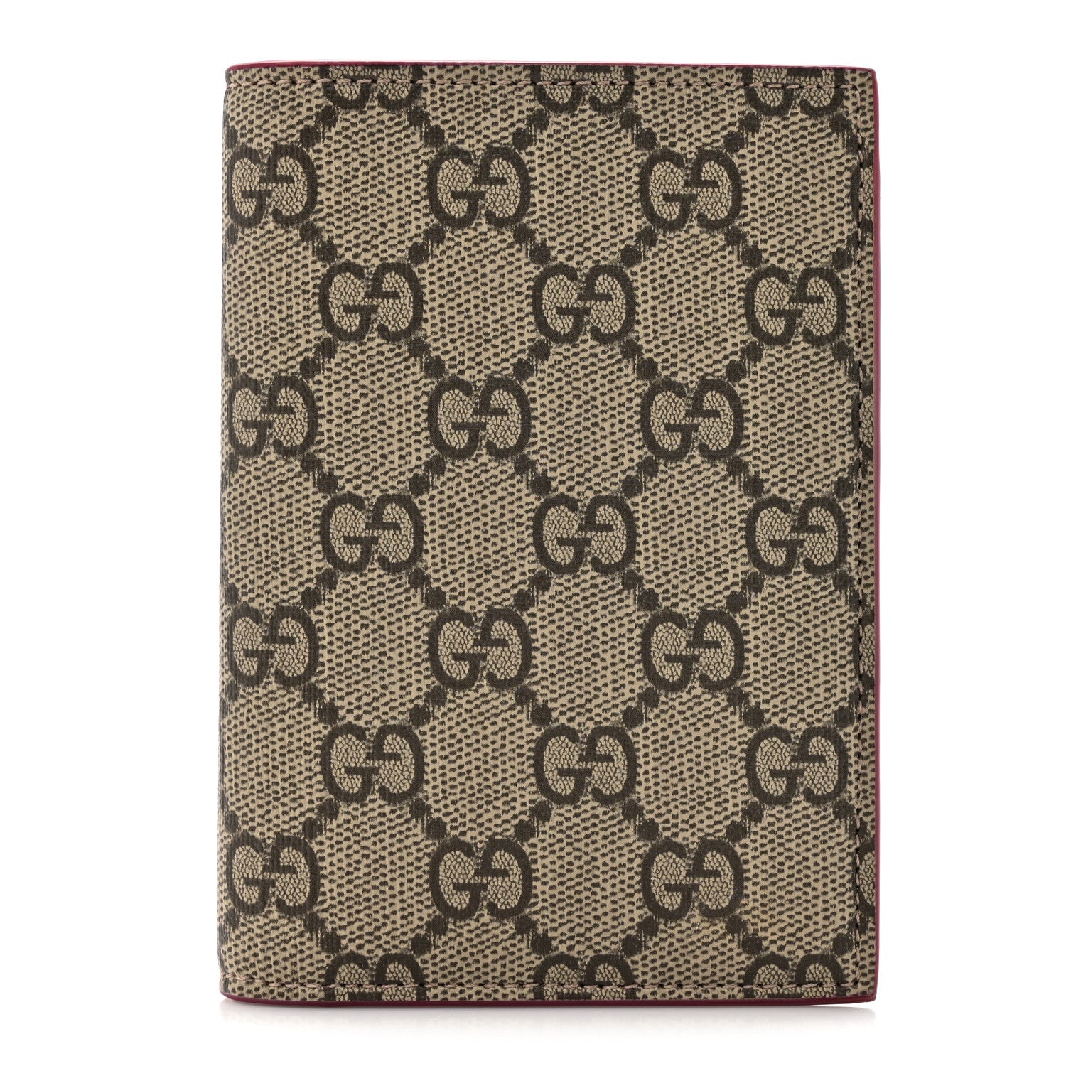 Gucci GG Supreme Monogram Passport Card Case Beige Bordeaux 1 of 9