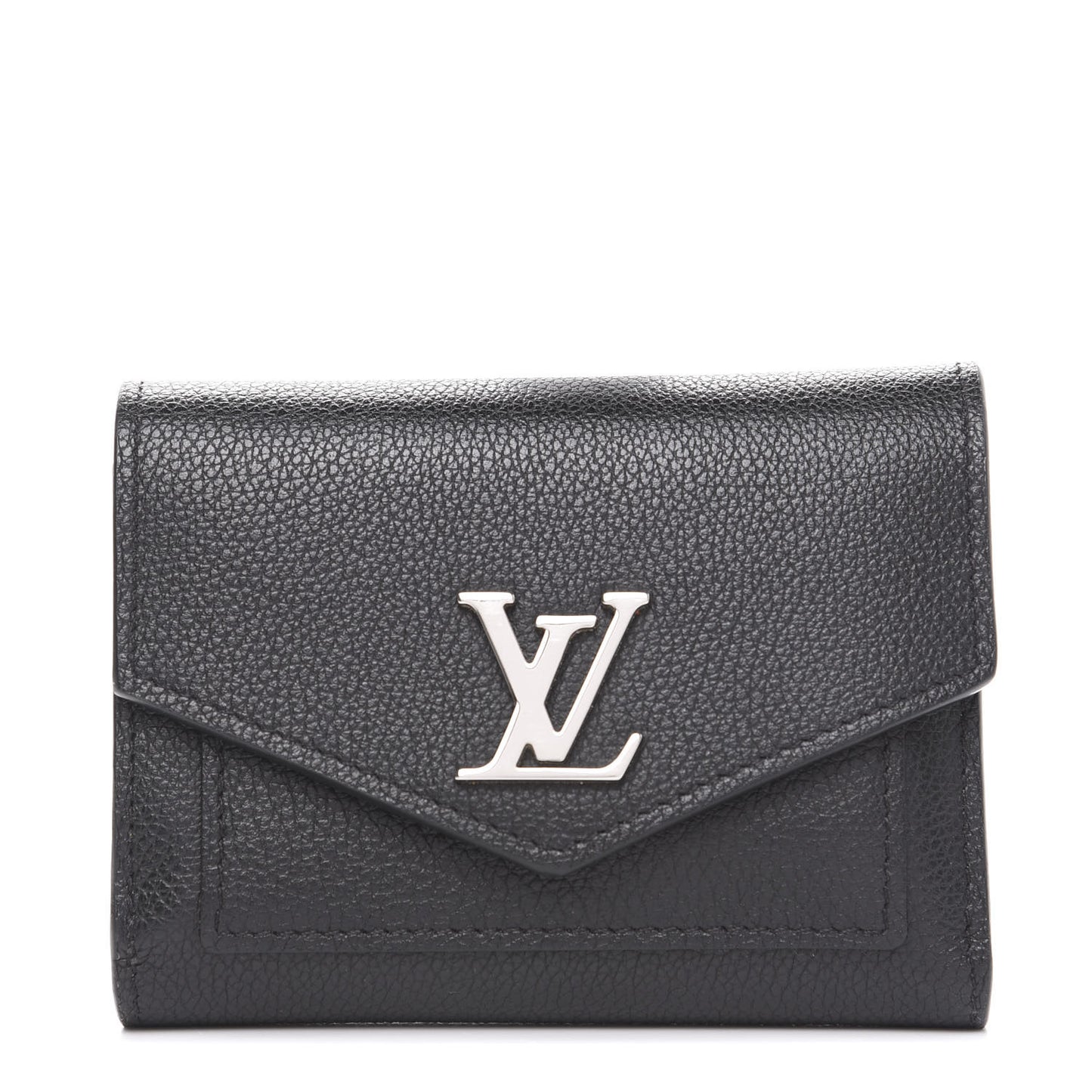 Soft Calfskin My LockMe Compact Wallet Black