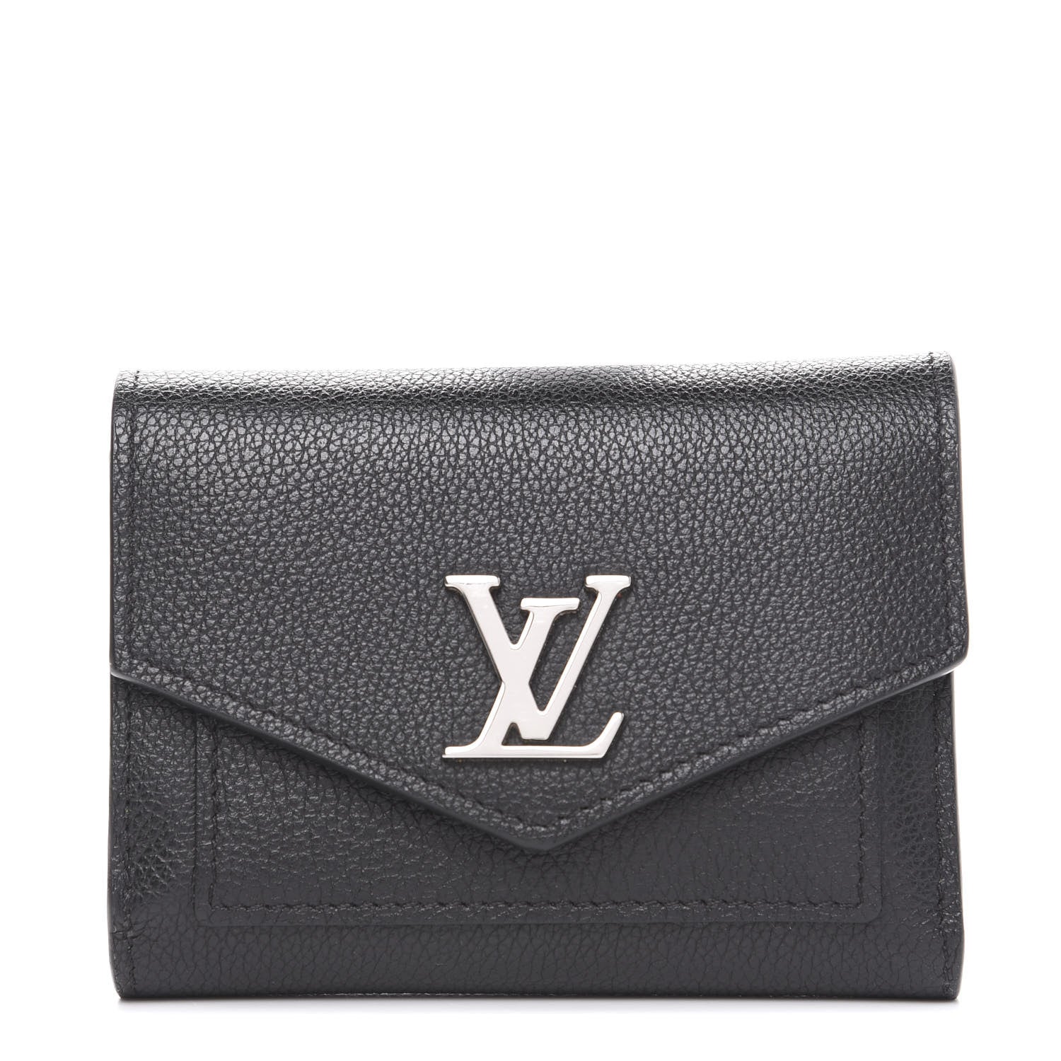 Louis Vuitton Soft Calfskin My LockMe Compact Wallet Black 1 of 8