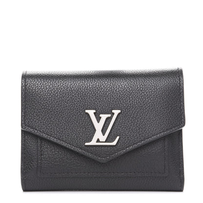Louis Vuitton Soft Calfskin My LockMe Compact Wallet Black 1 of 8