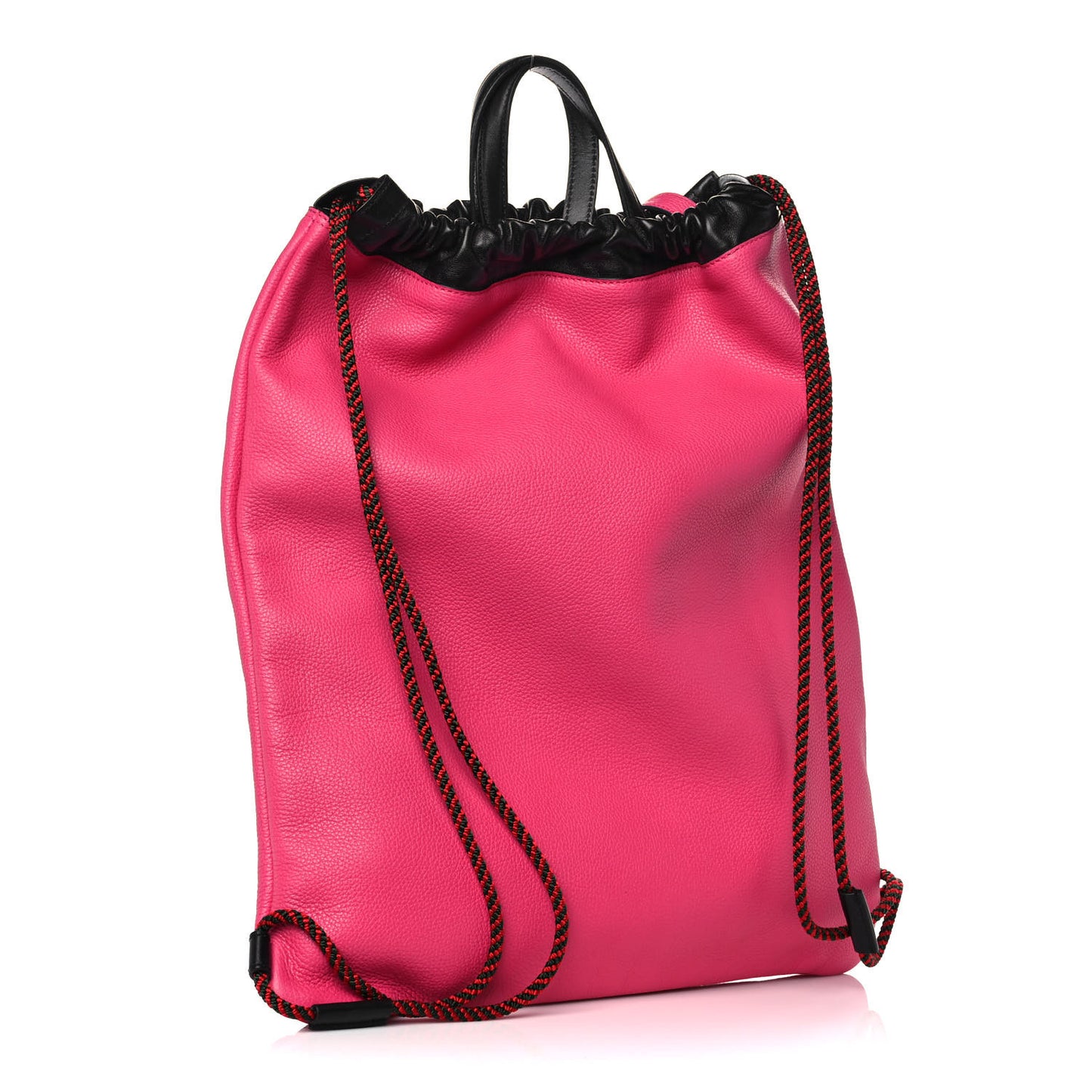Grained Calfskin Logo Drawstring Backpack Box Pink Green Black
