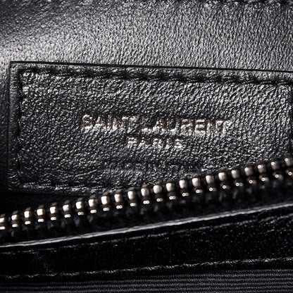 Saint Laurent Sheepskin Matelasse Chevron Monogram Medium College Bag Black 7 of 7