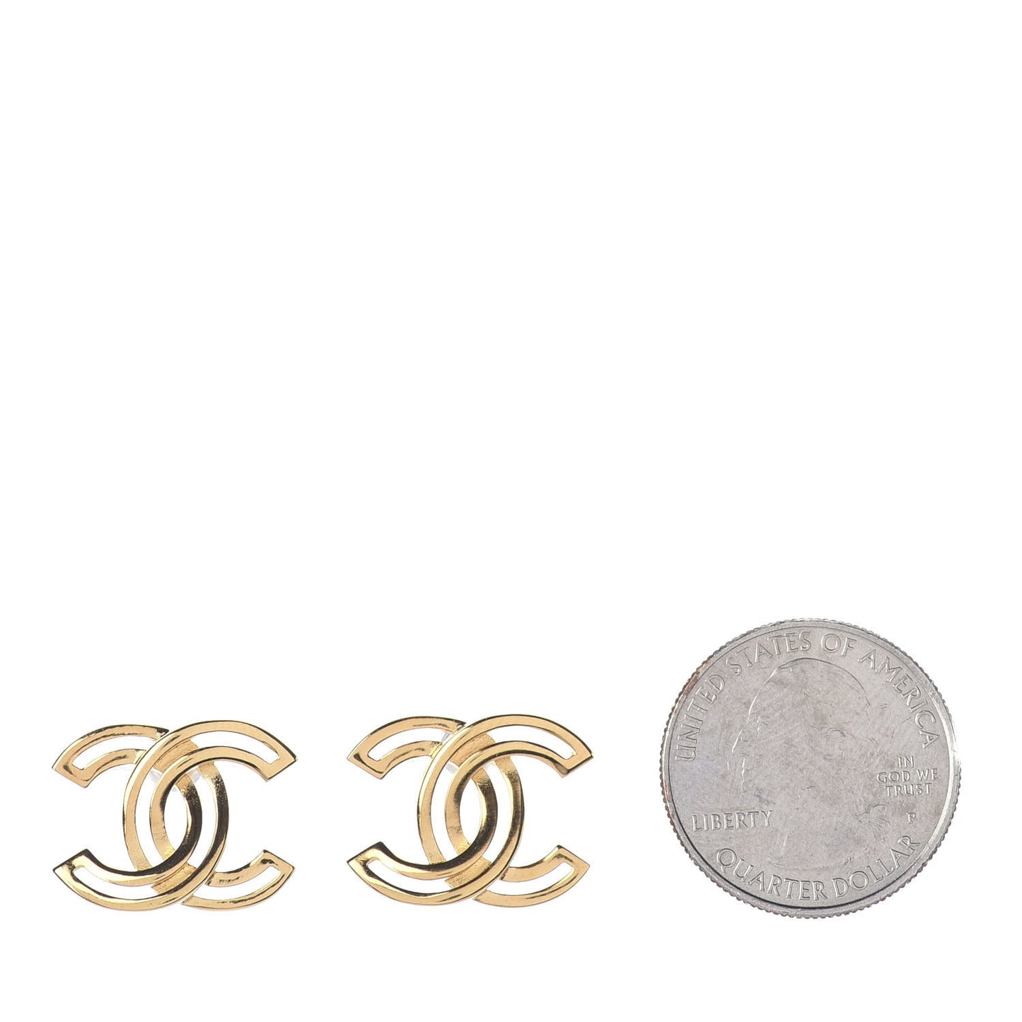 Metal Obazine CC Earrings Gold