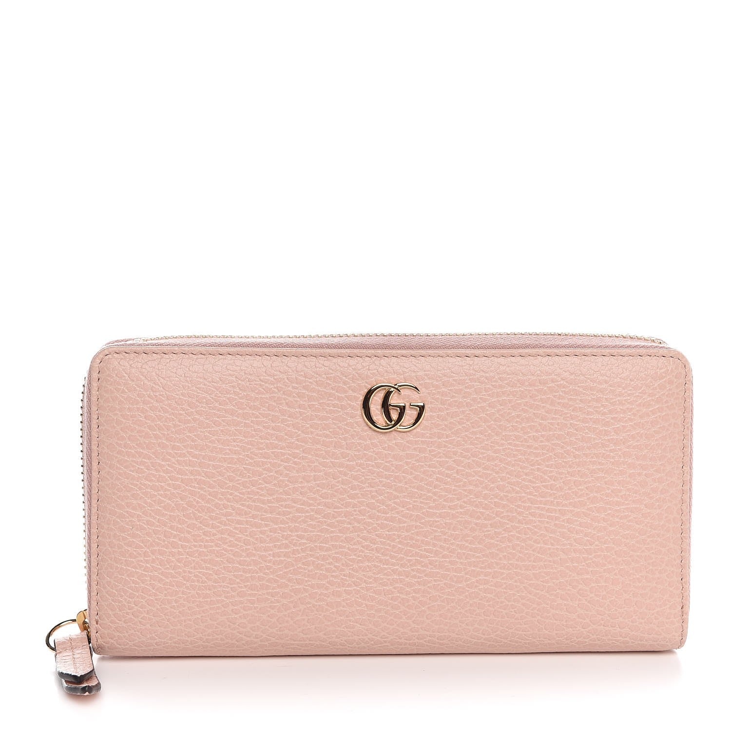 Gucci Dollar Calfskin GG Marmont Zip Around Wallet Perfect Pink 1 of 8