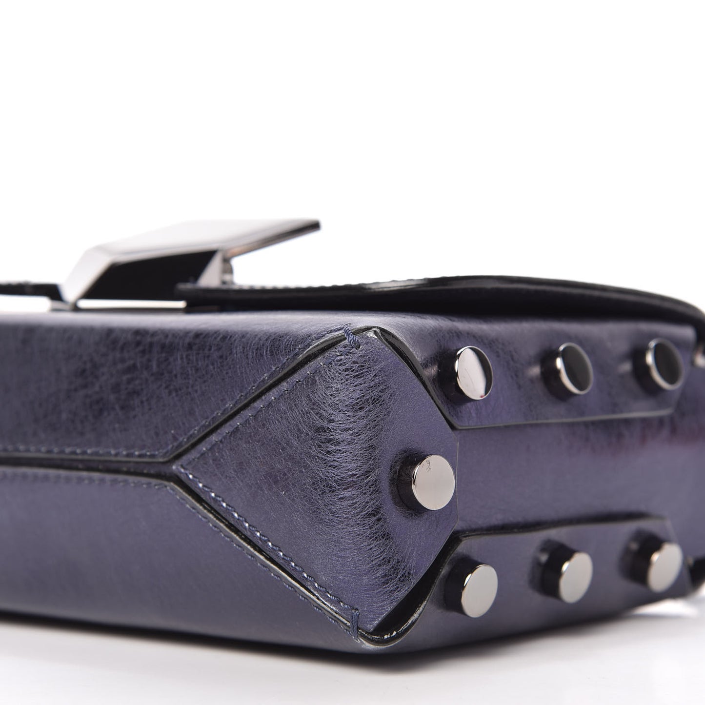 Metallic Calfskin Lockett Petite Shoulder Bag Purple