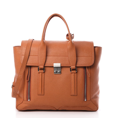 3.1 Phillip Lim 3.1 Textured Calfskin Large Pashli Satchel Mandarin 1 of 14