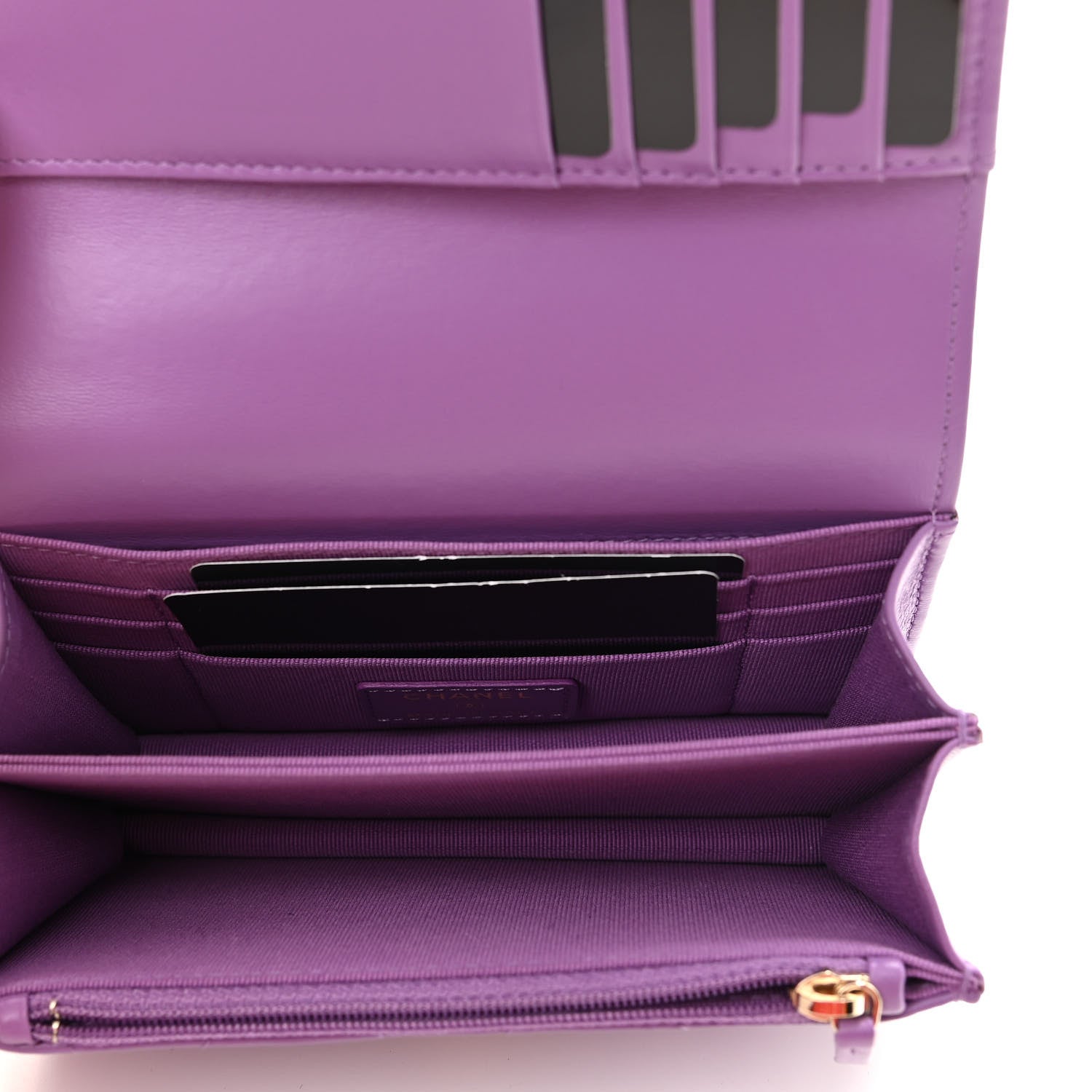 Chanel Lambskin Enamel Quilted Pending CC Clutch With Chain Purple 5 of 12