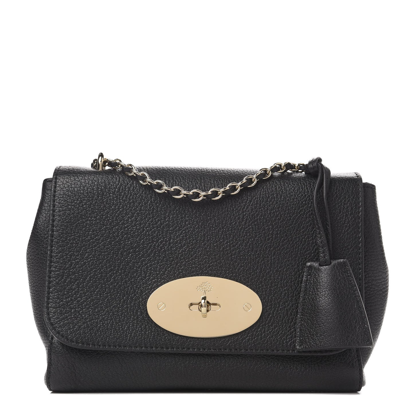 Glossy Goatskin Small Lily Flap Black