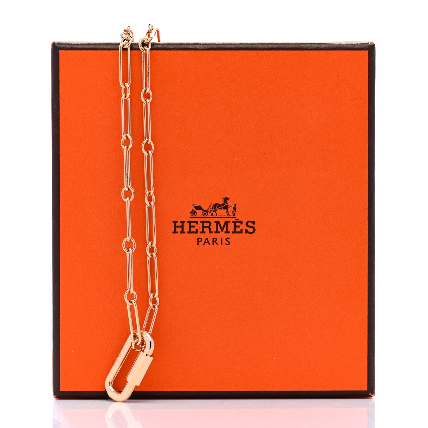 Hermes Permabrass Curiosite Long Necklace Rose Gold 7 of 7